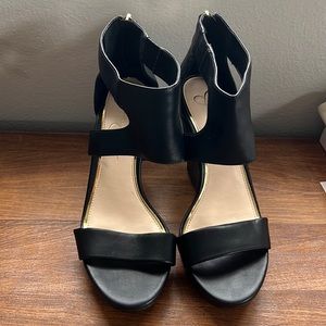 Jessica Simpson Wedges. Black. Size 8.5. Gently worn.